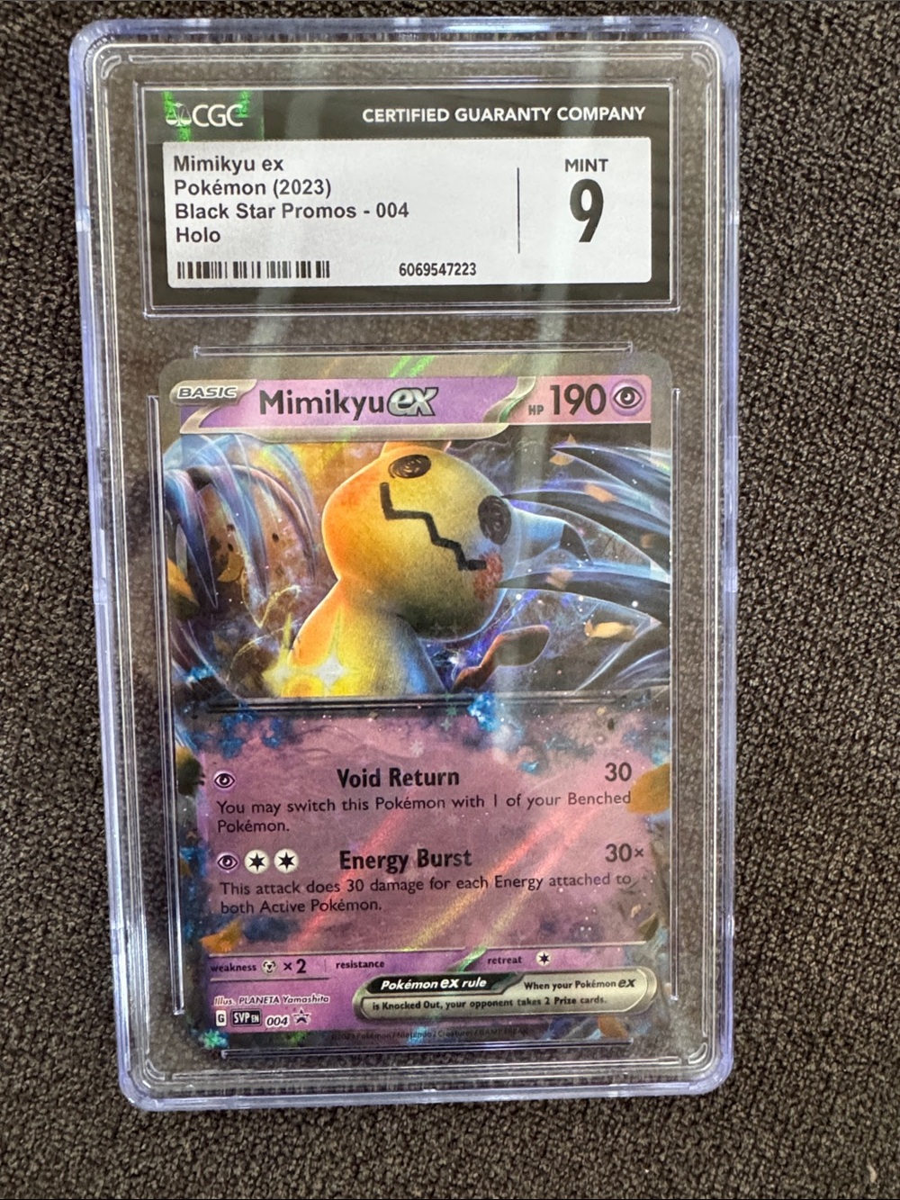 Pokemon Mimikyu ex Holo Slab - Purple, Yellow, Pink